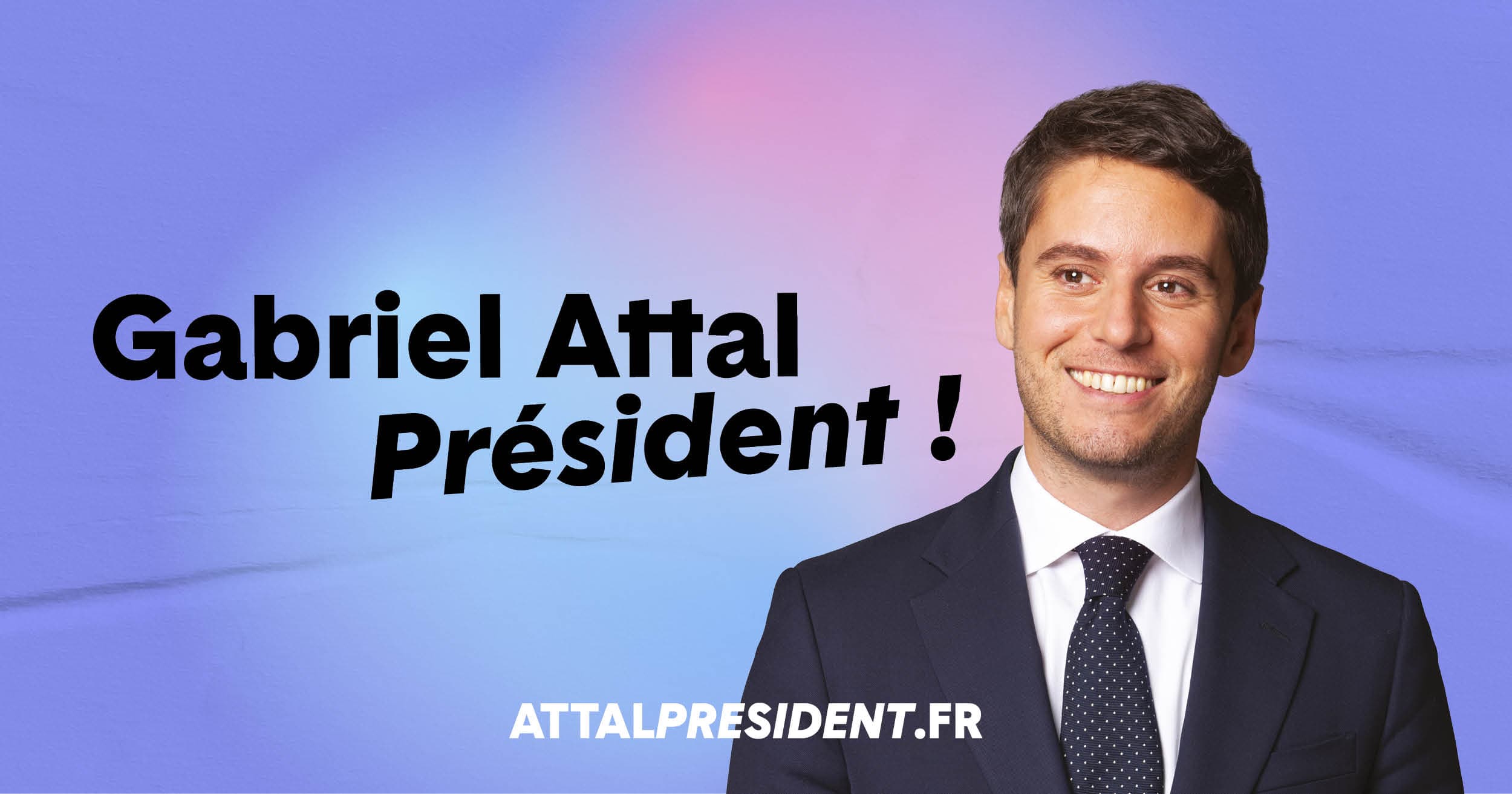 Visuel de campagne montrant Gabriel Attal